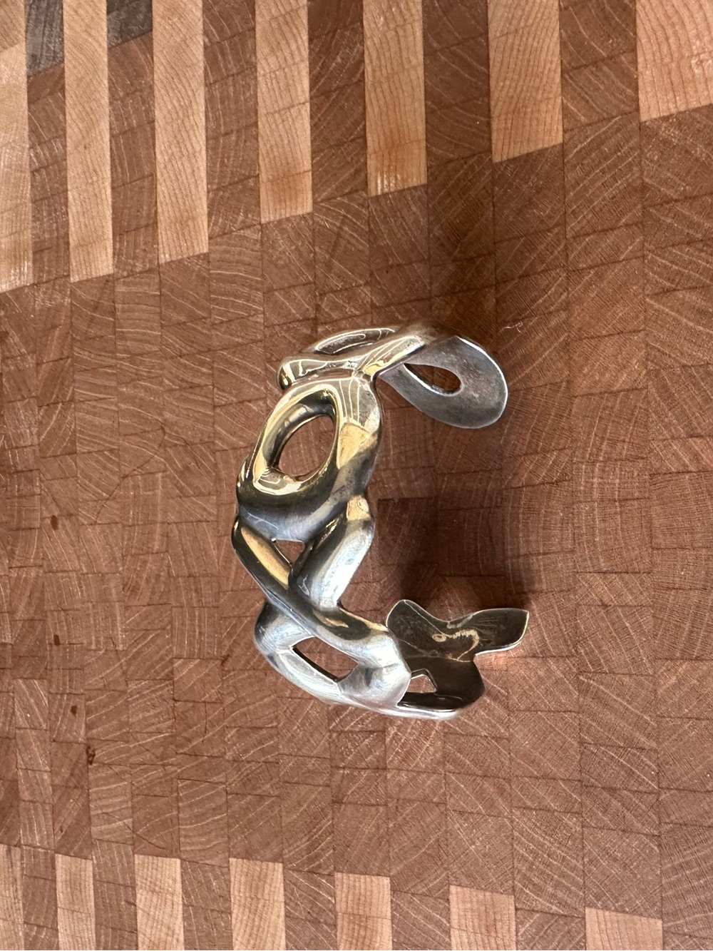 Silver Link Open Cuff Bracelet - Women's Jewelry